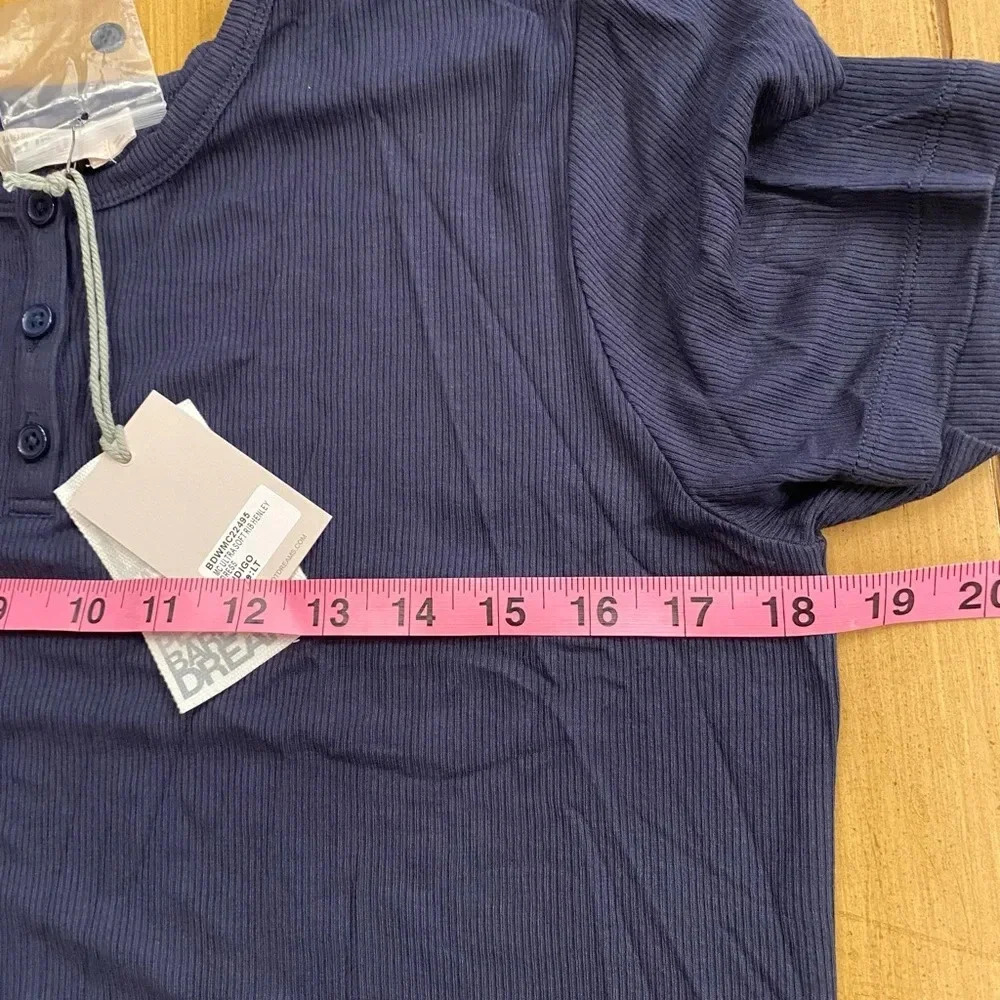 Barefoot Dreams Women’s Henely Rib Long Indigo Soft Bamboo Rayon M-L long NEW - Picture 9 of 16